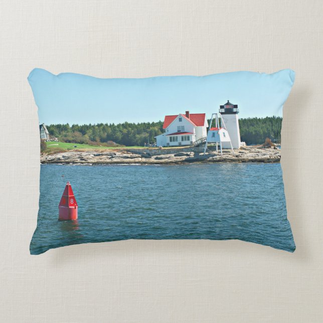 Hendricks Head Lighthouse, Maine Accent Pillow (Front)