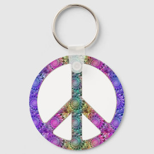 Hendrix on Peace Key Ring