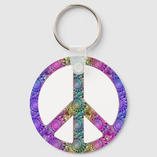 Hendrix on Peace Key Ring (Front)