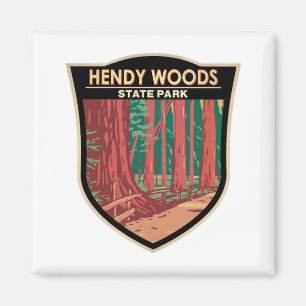 Hendy Woods State Park California Badge Vintage Magnet