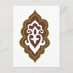Henna Arabesque Green Postcard
