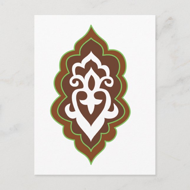 Henna Arabesque Green Postcard (Front)