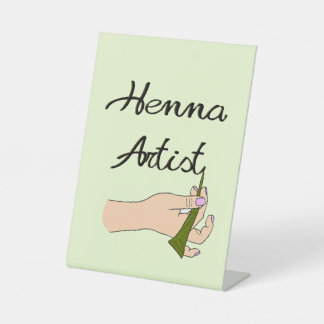 Henna Artist with Henna Cone Pedestal Sign