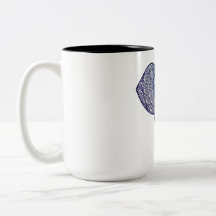 Henna Elephant Art design Two-Tone Coffee Mug