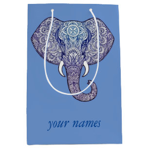 Henna Elephant Art   Medium Gift Bag