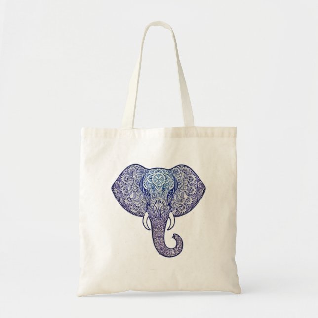 Henna Elephant Art Tote Bag (Front)
