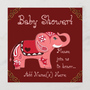 Henna Elephant (Baby Shower) Invitation