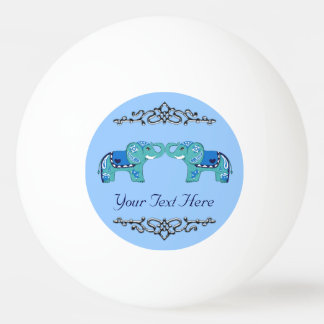 Henna Elephant (Blue/Light Blue) Ping Pong Ball