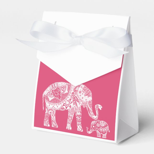 Henna Elephant - Indian Inspiration Favour Box (Front Side)