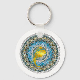 Henna Elephant Mandala Ganesha Mindfulness Gifts Key Ring