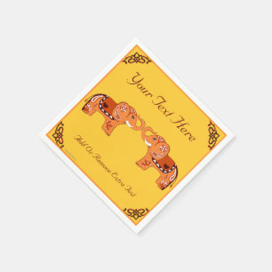 Henna Elephant (Orange/Red) Napkin