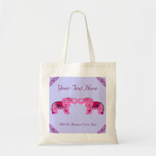 Henna Elephant (Pink/Purple) Tote Bag