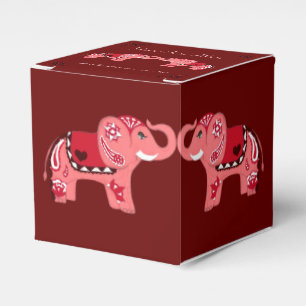 Henna Elephant (Red/Pink) Favour Box