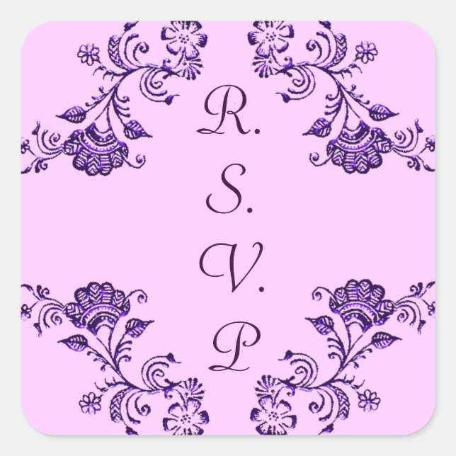 Henna Floral Square Sticker (Front)
