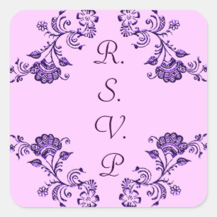 Henna Floral Square Sticker