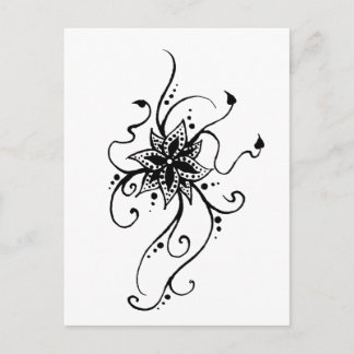 Henna Flower in Vines Postcard