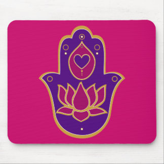 Henna Hamsa Lotus Pink Mouse Mat