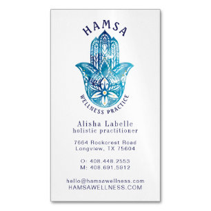 Henna Hamsa Wellness Holistic Decorative Hand Magnetic Business Card