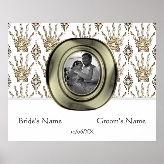 Henna Hand Golden Wedding Banner Poster Zazzle Co Uk