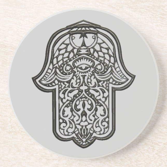 Henna Hand of Hamsa (Original) Coaster (Front)