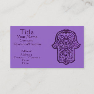 Henna Hand of Hamsa (Purple) Business Card