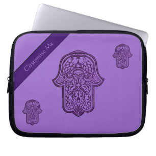 Henna Hand of Hamsa (Purple) Laptop Sleeve