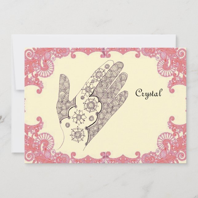 Henna Hand party card (Front)