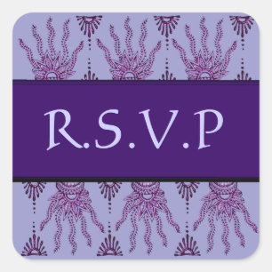 Henna Hand (Purple) (Wedding) Square Sticker