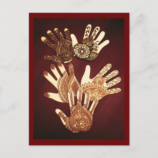 henna hands postcard (Front)