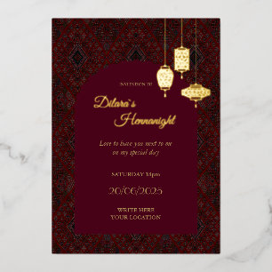 Henna Invitation Card Oriental Style