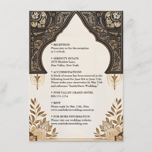 Henna Islam Nikah Arabic Walima Muslim Wedding Enclosure Card