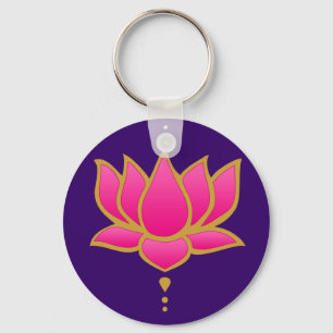 Henna Lotus Pink Key Chain