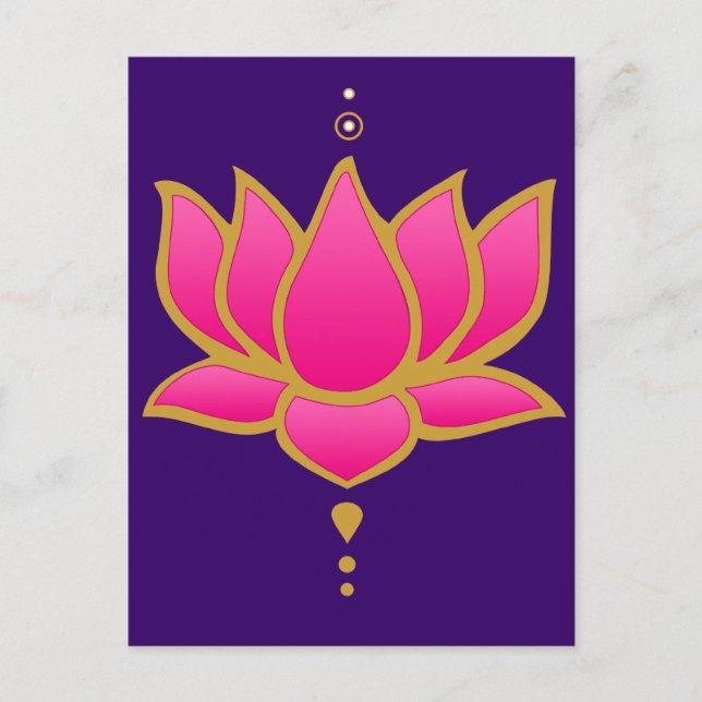 Henna Lotus Pink Postcard (Front)