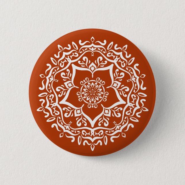 Henna Mandala 6 Cm Round Badge (Front)