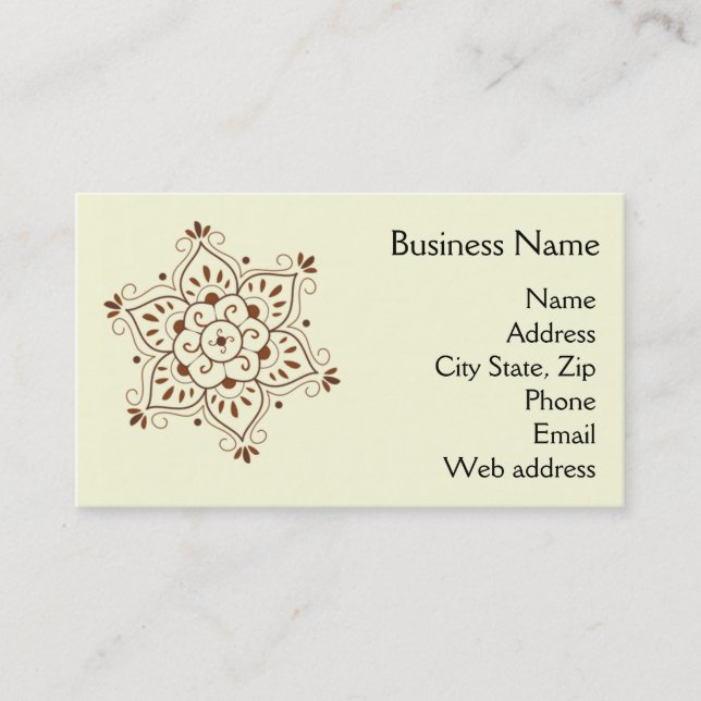 Henna Mandala Business Card (Front)