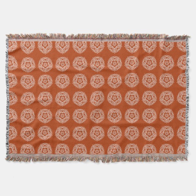 Henna Mandala Throw Blanket (Front)