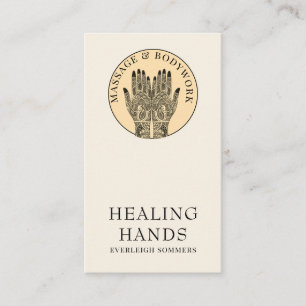 Henna Massage Healing Arts Hands Business Card