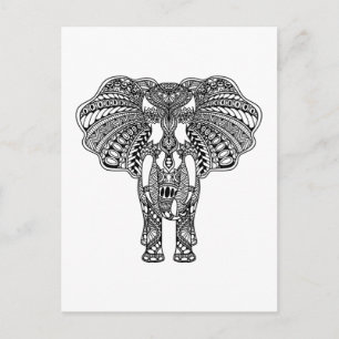 Henna Mehndi Decorated Indian Elephant Postcard