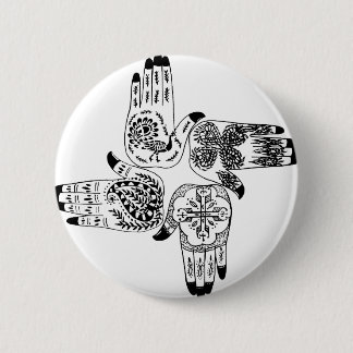 Henna Mehndi Hands Indian Designs Painted Wedding 6 Cm Round Badge