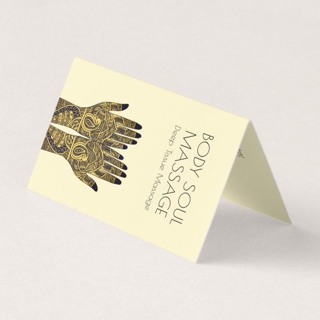 Henna Mehndi Hands Massage Therapist Practice Business Card (Front)