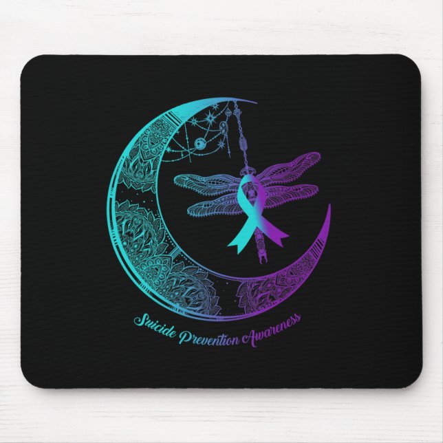 Henna Moon Dragonfly Suicide Prevention Awareness  Mouse Mat (Front)