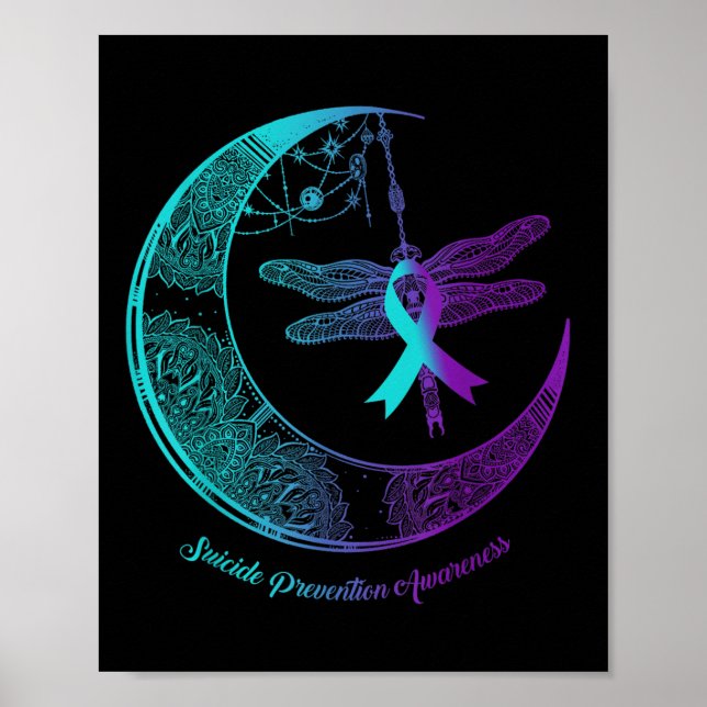 Henna Moon Dragonfly Suicide Prevention Awareness  Poster (Front)