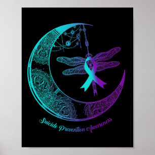 Henna Moon Dragonfly Suicide Prevention Awareness Poster