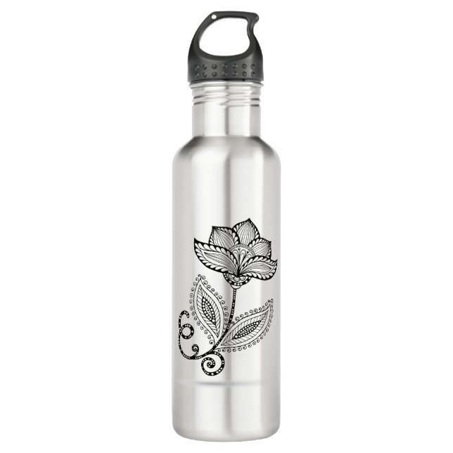Henna Paisley Mehndi Doodles 710 Ml Water Bottle (Front)