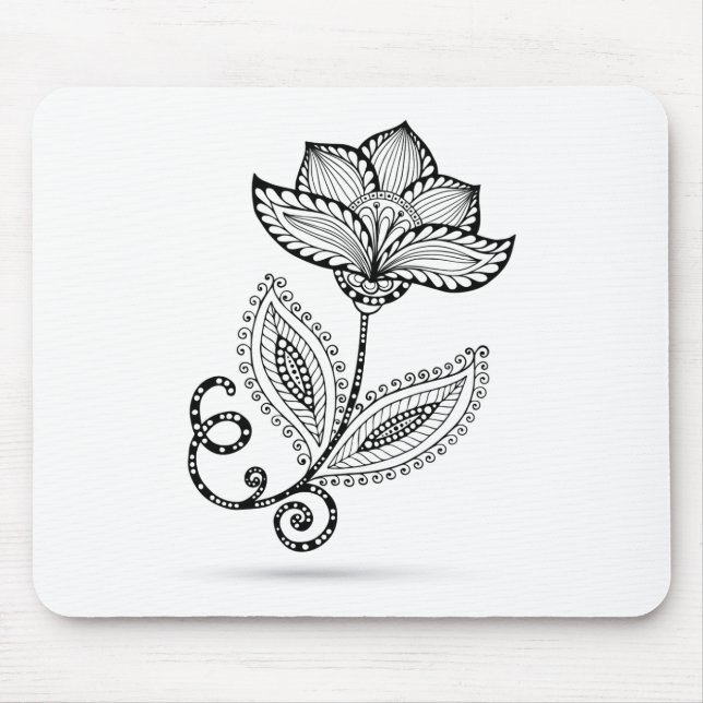 Henna Paisley Mehndi Doodles Mouse Mat (Front)