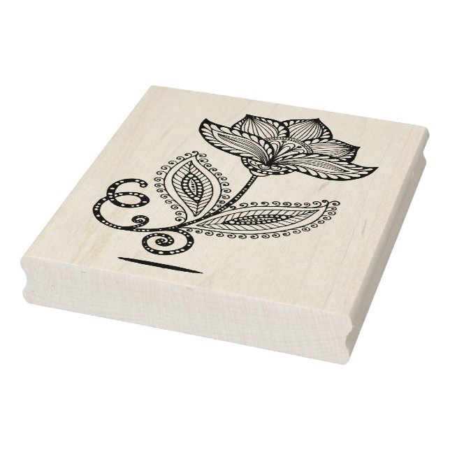 Henna Paisley Mehndi Doodles Rubber Stamp (Stamp)