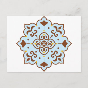 Henna Persian Rug Mandala Postcard