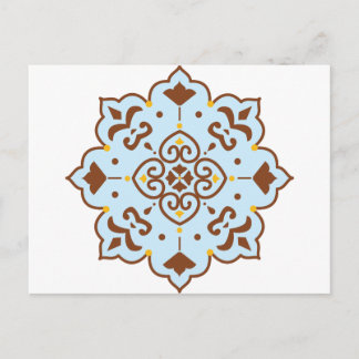 Henna Persian Rug Mandala Postcard