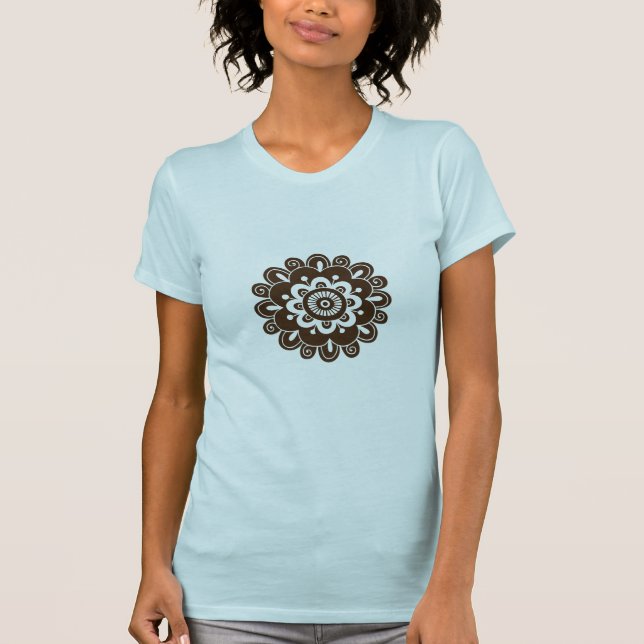 Henna Style Flower Mandala T-Shirt (Front)