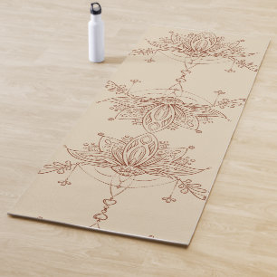 Henna Style Lotus Flower Yoga Mat